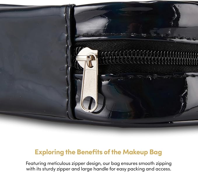 Mickey Mouse Cosmetic Case Set - Officially Licensed Mickey and Minnie Mouse Travel Cosmetic Case 3 Piece Set - Girls, Boys, Teens, Adults (Black Mickey)