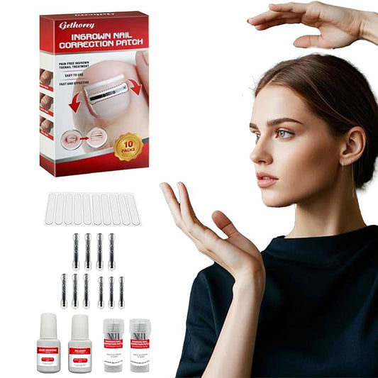 Ingrown Toenail Treatment, 10 packs Titanium Alloy Ingrown Toenail Corrector for all size foot, Ingrown Toenail Removal Kit for Curved Nail Repair, at Home Nail Kit Tools-Q03