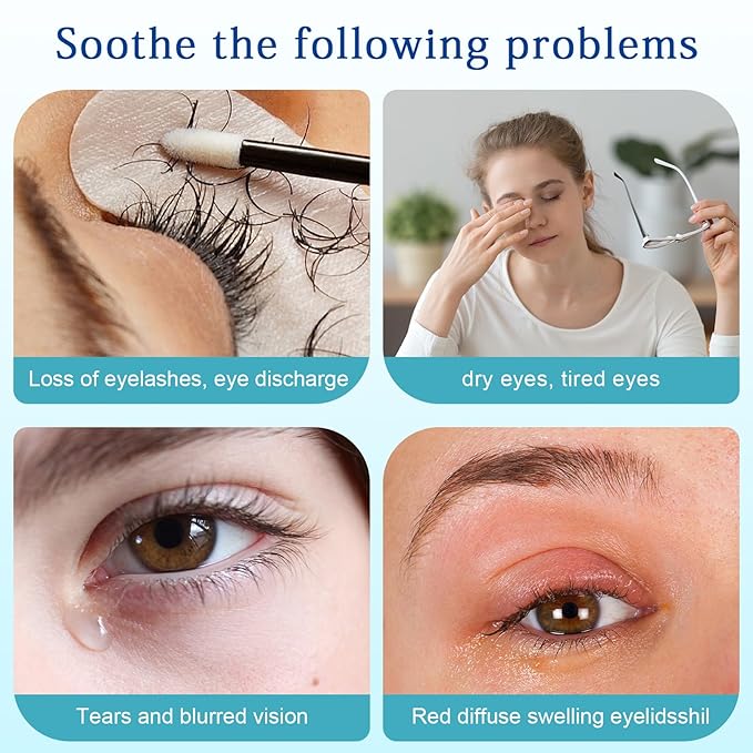 30PCS Tea Tree Oil Eyelid Cleansing Wipes,For Dry Eyes Daily Eye Care&Makeup Remover with Physiological Saline Removing Oil and Debris from Eyelids, Rinse Free Individually Wrapped Travel Eye Wipes ﻿