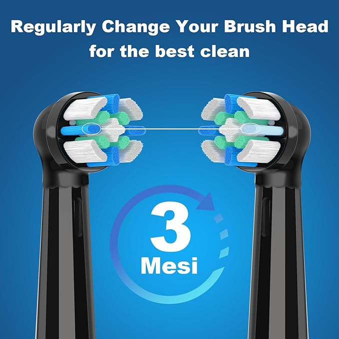 8 Pack IO Replacement Heads Compatible with Oral B IO, for Oral B IO 2/3/4/5/6/7/8/9/10 Series Electric Toothbrushes, Medium Softness for Protect Teeth and Gums, Black/White
