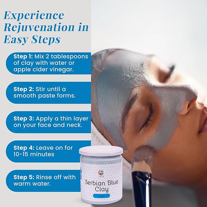 Serbian Blue Clay Powder 8 oz (227g) | 100% Natural Cambrian Clay For Skin & Soap Making | By Yogi's Gift®