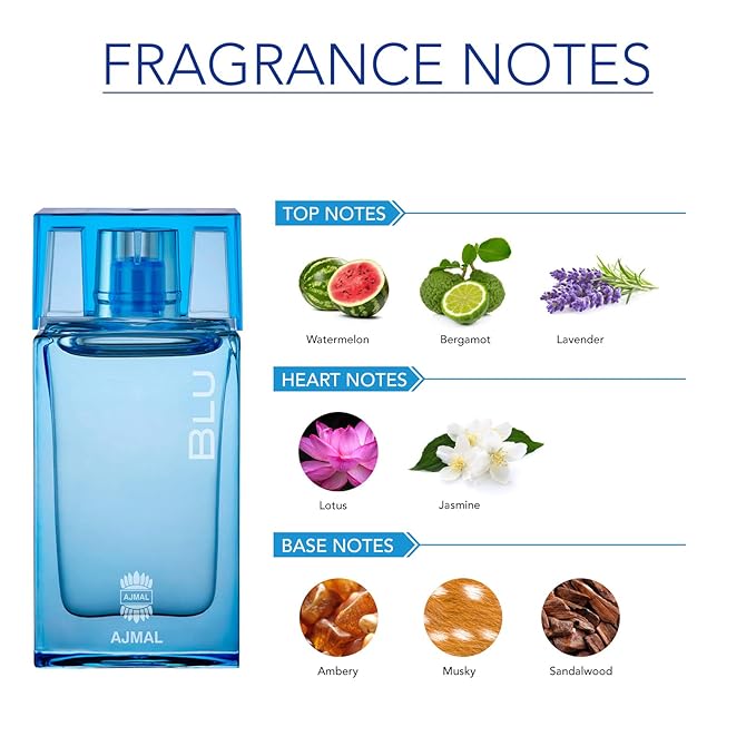 Ajmal Blu EDP Original, 90 mL, transparent