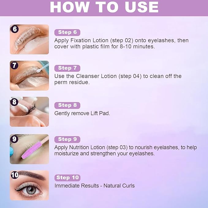 Lash Lift Kit, Eyelash Perm Kit, 5 Sets Lash Perm Kit Eyelash Lift Kit, Eyebrow Lamination Easy for Beginner, Professional Eyelash Curling Lash Extension Set, Home Achieve Semi-Permanent Curling