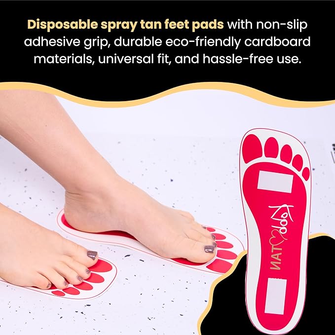 60 Pairs(120feets) Spray Tan Feet Pads Disposable & Economic Pink Feet pads for Spray tanning,Use in Tanning booth,Sunless Tanning at Home or Beauty Salon-Non Slip-Comfortable-Hygienic-Ultra Bronzing