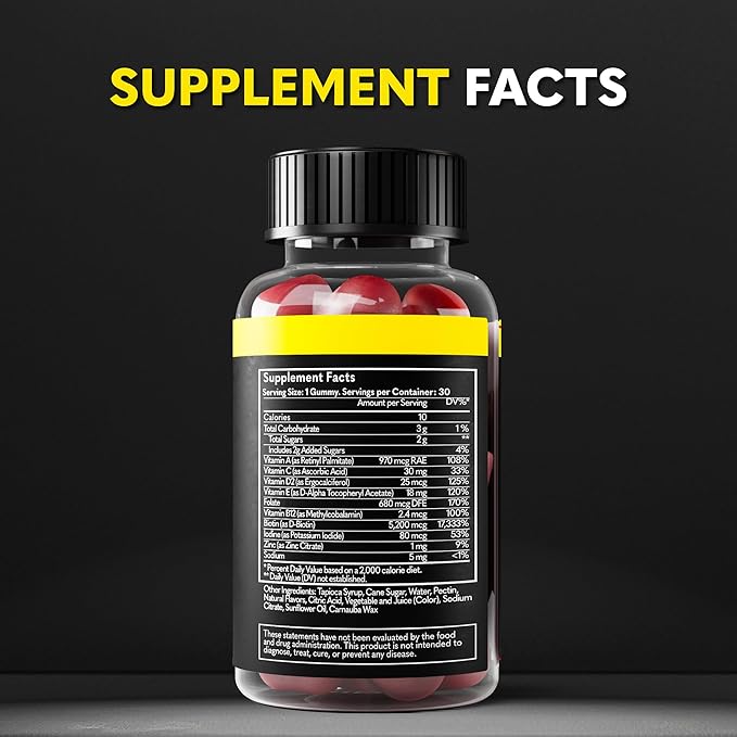 The Beard Club Biotin Beard Growth Vitamin Gummies - Beard and Hair Supplement for Men - Vitamins B12, E, & C to Support a Thicker Fuller Looking Beard - Mens Beard Care - Strawberry Gummy