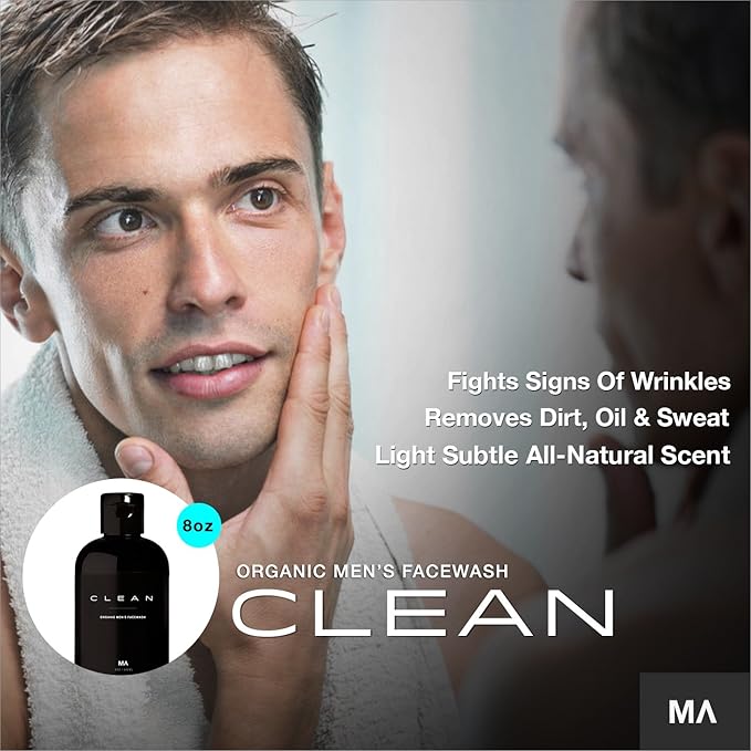 Minamul Mens Face Wash - Exfoliating Organic Foaming Scrub | Daily Deep Facial Cleanser for Acne | Safe for Oily, Dry, Combo or Sensitive Skin Types | Light Scent | Anti-Agin