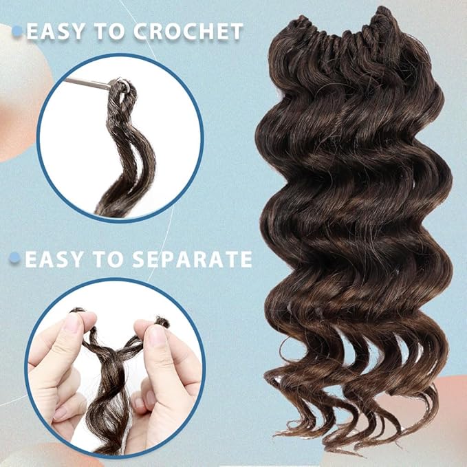 8 Packs Ocean Wave Crochet Hair Water Wave Crochet Braids for Women 12 Inch Short Curly Crochet Hair Beach Curl Deep Twist Crochet Braids Synthetic Braiding Hair Extensions (12 Inch, T1B/30#)
