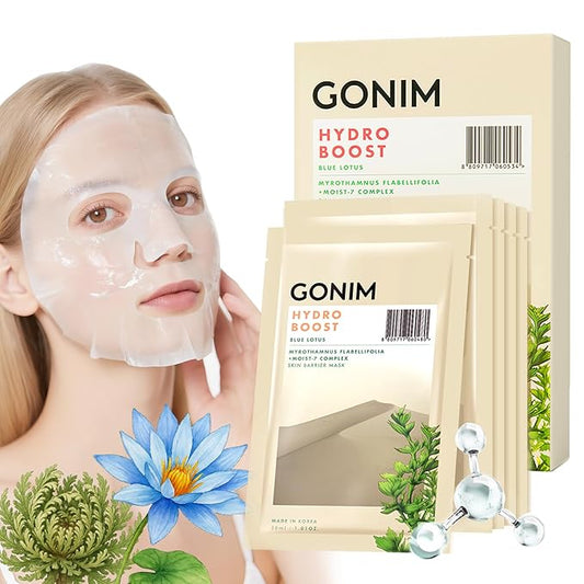 GONIM Face Mask Korean Skin Care with Hyaluronic Acid & Collagen Activation- Face Masks Skincare Hydration, Anti Aging & Moisturizing Sheet Mask for All Skin Korean Face Mask 30ml x 5 Sheets