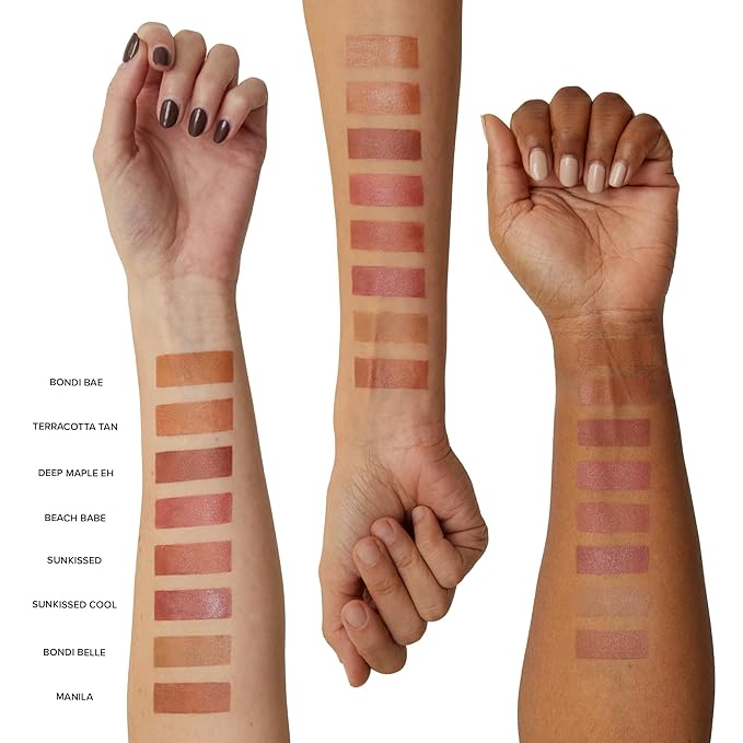 Nudestix Nudies Matte Cream Bronzer 3-in-1 All Over Face Colour for Face, Eyes, and Lips w/Blending Brush (Manilla)