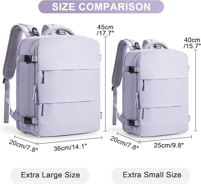 coofay Travel Backpack Carry On Flight Aapproved Personal Item Travel Bag Mochila De Viaje Travel Backpack For Men Spirit Airlines Personal Item Bag 18x14x8 Carry On Backpack For Airplanes Purple