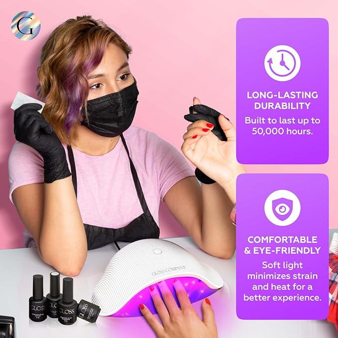 Gloss UV LED Nail Lamp 2 | USB Charging Nail Dryer 46W for Nail Polish, LED Light 23pcs lamp Beads and Automatic Sensor, Professional UV Nail Lamp for Nail Art Tools Accessories