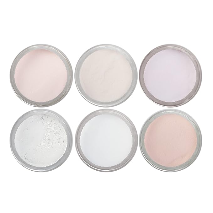 NAIL FACTORY - Acrylic Powder Set BABY BOOMER COLLECTION, 6 Nude Cover Colors Acrylic Nail Powder Pure Color and Glitter Professional Polymer Colored Acrylic Nail Powder for Acrylic Nail Extension Carving, 1/2 Oz Each One.