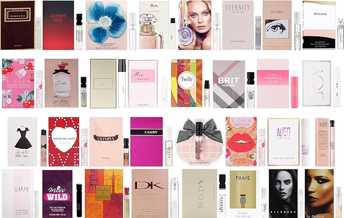 Women's Designer Fragrance Sampler Set - Luxury High End Perfume Vial Sample Most Popular (15 Random Samples)