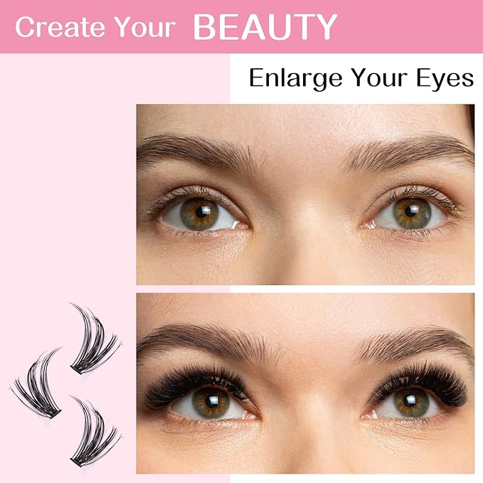 280 Pcs Individual Lashes 40D-C-0.07-16 Cluster Lashes C D Curl Wispy Lashes Bottom Lashes DIY Lashes At Home（40D-C-0.07-16）