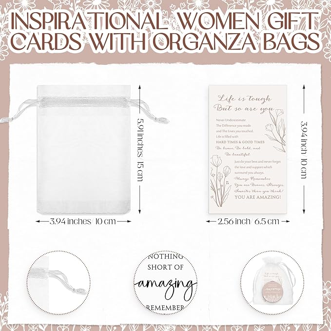 12 Set Mother's Day Wildflower Inspirational Gifts for Women Bulk Motivational Compact Mirror Makeup Purse Double Sided Folding Mirror Inspirational Gift Cards with Bag for Women