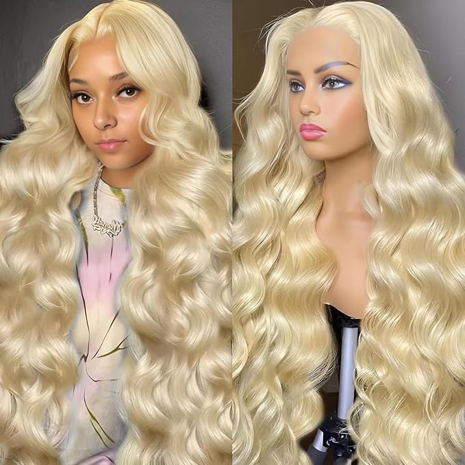 AIRDOT Blonde Wig Human Hair 180 Density 613 Lace Front Wig Human Hair 22 Inch Body Wave Lace Front Wigs Human Hair Pre Plucked 13x4 HD Lace Frontal Wigs Human Hair for Women with Baby Hair