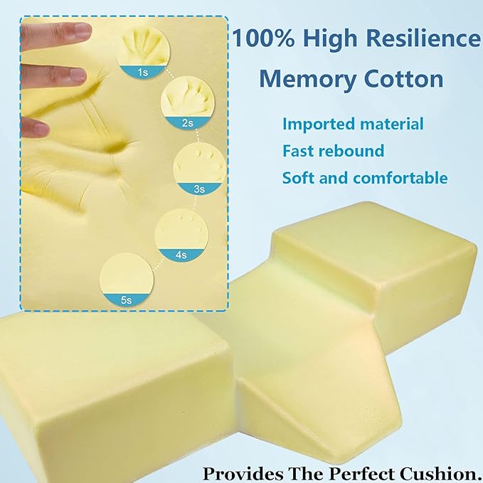 Puransen Lash Bed Pillow with Neck & Back Support - Curved Memory Foam Beauty Pillow for Eyelash Extensions & Salon Services, Two Pockets for Tools on The Sides of Removable Velvet Pillowcase (Black)