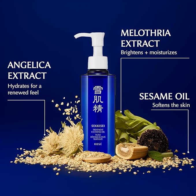 SEKKISEI Cleanse DUO Bundle, Treatment Cleansing Oil (5.4 oz) & Facial Cream Wash (4.5 oz) Face Cleanser kit