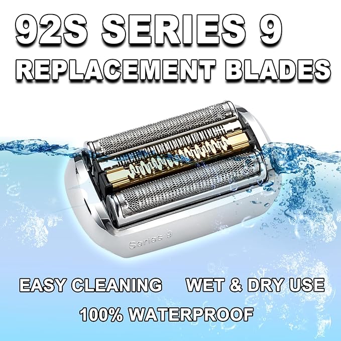 New Series 9 92S Electric Replacement Shaver Head Accessories blade Compatible with Braun Series 9 Foil Shaver Replacement Heads 9290cc 9291cc 9370cc 9293s 9385cc 9390cc 9330s 9296cc