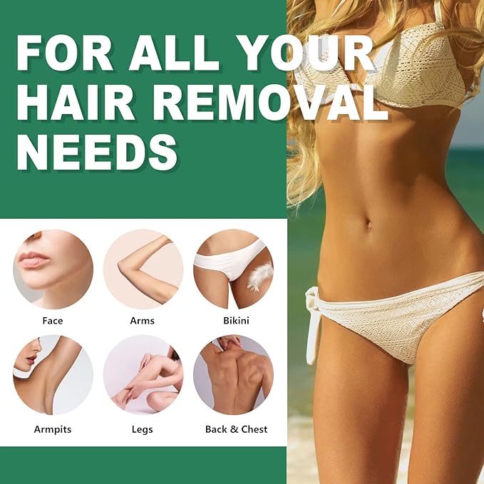 Wax Beads for Coarse Hair Removal, Natural Wax Beans for Sensitive Skin, Body, Brazilian Waxing, Bikini, Unscented Waxing Beads for Legs, Armpit, Hands, Facial (2lb)