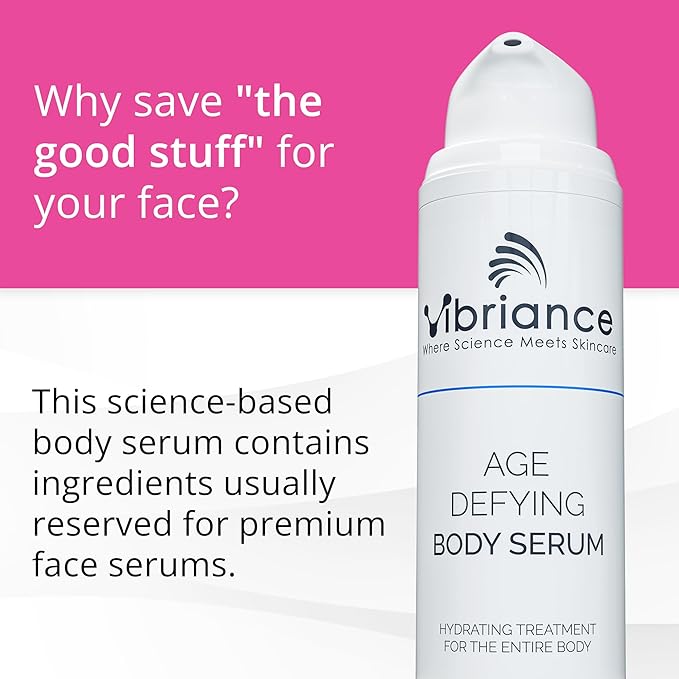 Vibriance Age Defying Body Serum, 4.5 fl oz - Anti Aging and Ultra Hydrating - Infused with Hyaluronic Acid - Fast-Absorbing Crepey Skin Corrector for Wrinkles, Dryness