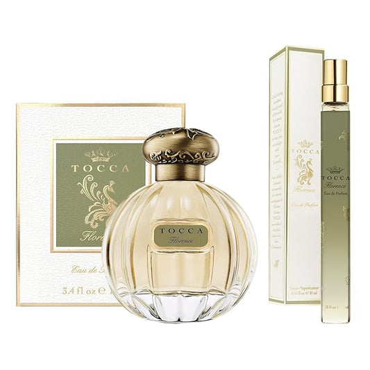 Tocca Florence Perfume Set for Women, 100 ml (3.38 oz) + 10 ml (0.34 oz) - Classic Floral, Bergamot, Pear, Gardenia Fragrance ($172 Value)