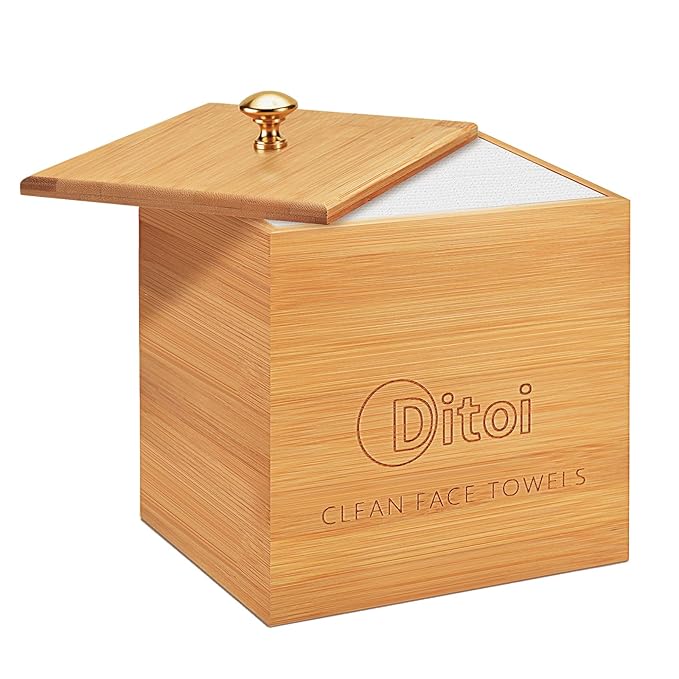 Face Towels,Storage Box with Copper Cover, Disposable Face Towel, Storage Containers, Soft Face Tissue XL, Makeup Remover Dry Wipes for All Skin