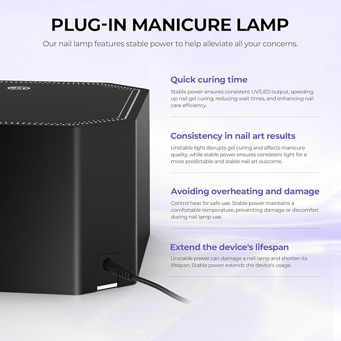 Lavinda 54W UV Nail Lamp, Professional LED Nail Lamp UV Light for Gel Polish Nails, Fast Drying Nail Dryer Nail Light with 4 Timers Large LCD Display, Salon & Home Use for Women Mom Girlfriend