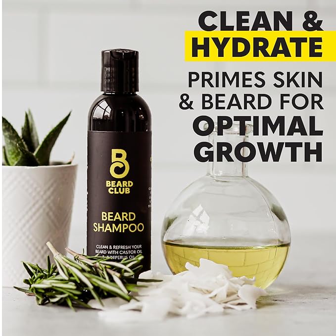 Beard Club Mens Grooming Kit, Beard Kit for Men - Style, Moisturize and Grow a Healthier Beard - Straight Edge Razor, Beard Shampoo, Cedar Beard Balm and Beard Oil, Boar Bristle Beard Brush - Gift Kit