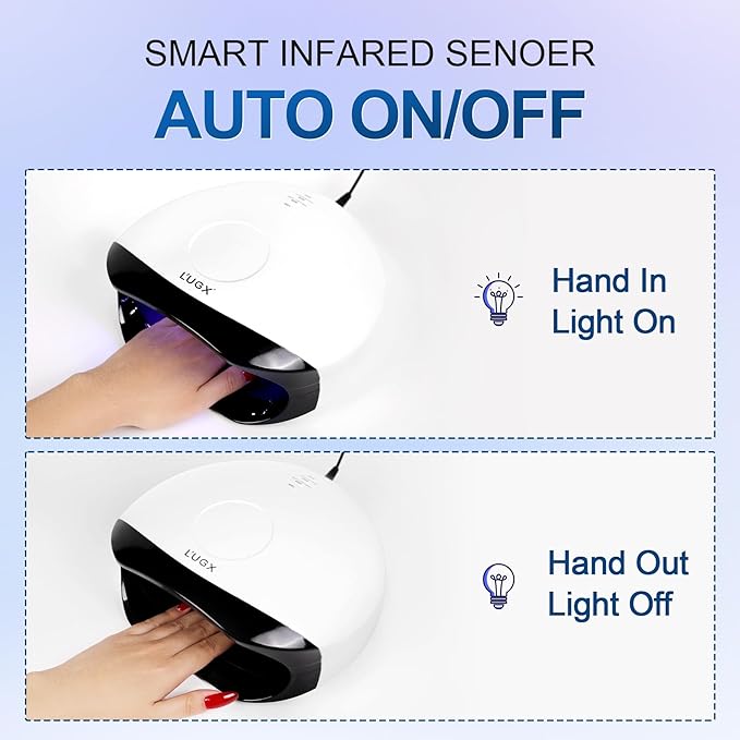 L'UGX 56W UV LED Nail Lamp Nail Dryer for Gel Polish, UV Light Curing Lamp with 4 Timer, Perfect for Manicure and Pedicure