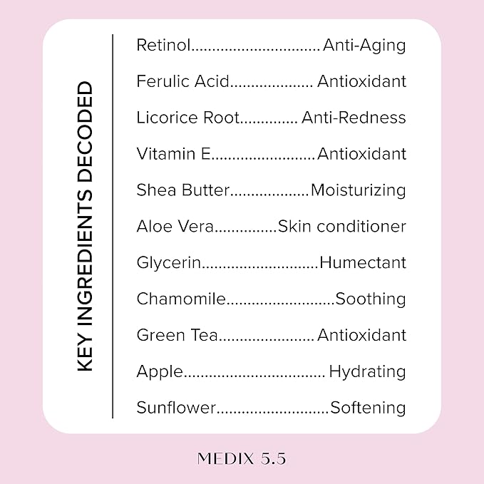 Medix 5.5 Fragrance Free Firming Retinol Body Lotion + Collagen Peptides Cream 2pc Skin Care Set, Crepey Skin Treatment, Anti Aging Body Cream & Face Moisturizer For Crepe Skin, Cellulite, Wrinkles