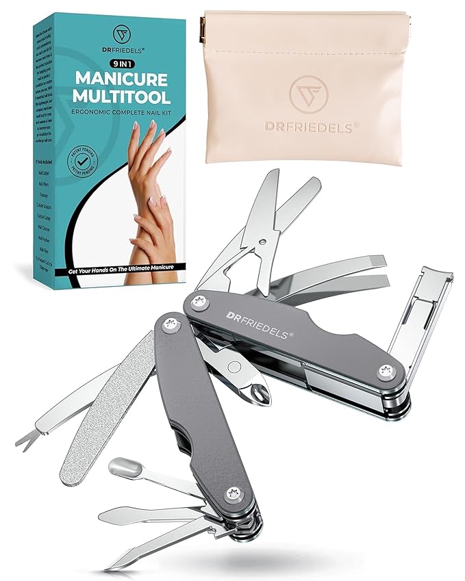 Manicure and Pedicure Kit - 9 in 1 Professional Manicure Set For Women & Men with Cuticle Trimmer, Cuticle Remover, Cuticle Pusher - Nail Techs & Nail Lovers’ Manicure Set Professional by DrFriedels