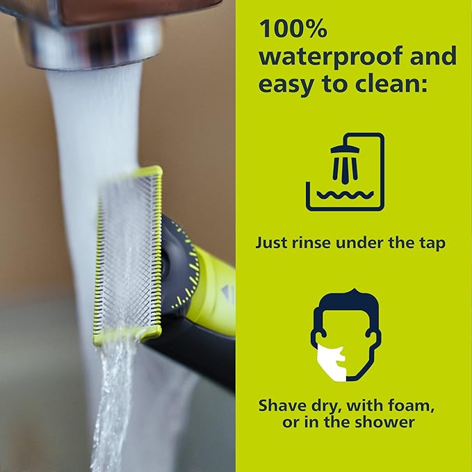 Philips Norelco OneBlade 360 Replacement Blades, for OneBlade Electric Shaver and Trimmer, Durable Stainless Steel, Trim, Edge and Shave, 2 pack, QP420/80