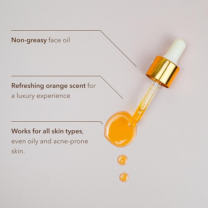 Ayurvedic Vitamin C Face Oil with Rosehip Oil, Bakuchiol, Ashwagandha, and Squalane, Hydrating, Brightening, and Repairing Serum for Dark Spots, Fine Lines, and Wrinkles, Clean Luxury Skincare