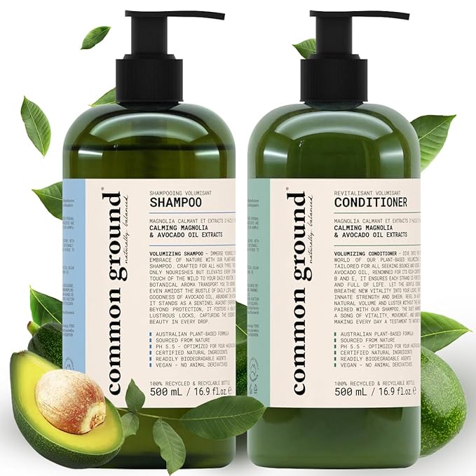 COMMON GROUND 3 Hand Wash & 1 Shampoo & Conditioner Bundle (5 Items), Paraben & Cruelty Free, Organic, Vegan, Plant-Based, Botanical Scent & Avocado Oil Extracts, Men, Women, Sensitive