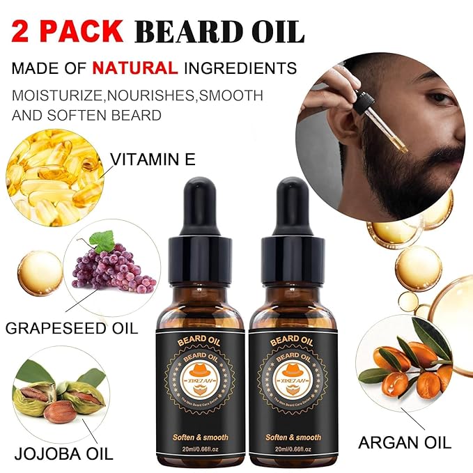 XIKEZAN Gifts for Men w/Beard Kit and Beard Shampoo and Conditioner Set