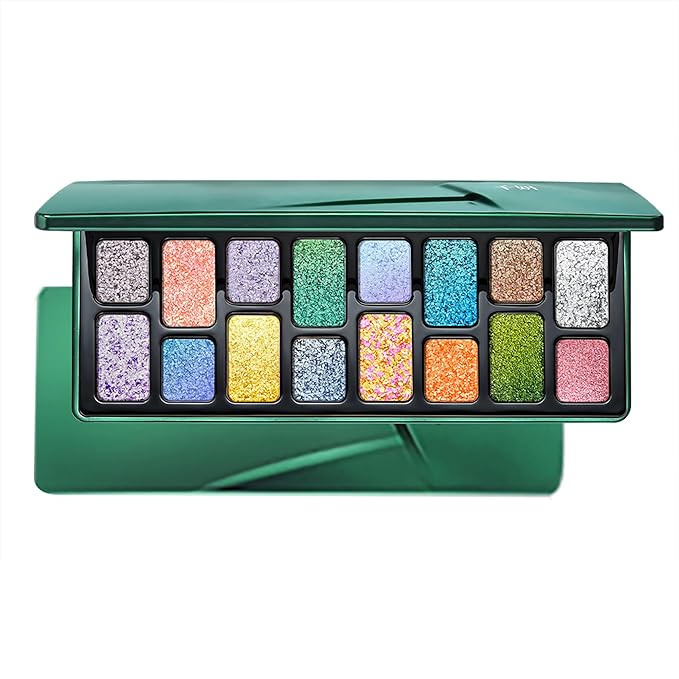 16-Color Eyeshadow Palette Shimmering Multi-Effect Tones Waterproof for a Mesmerizing Glow #08 Ambition