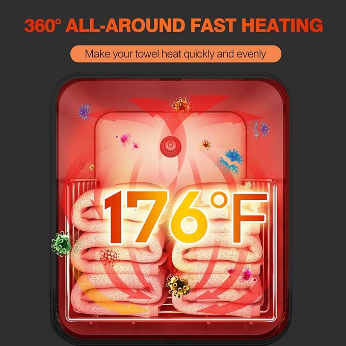 Towel Warmer Cabinet, 5L Hot Bath Towel Warmer Heating Use for Facial Spa, Hair Beauty, Salon Equipment and Home- Black