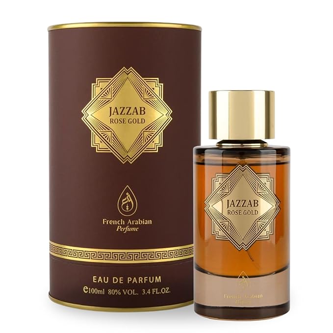 Jazzab Rose Gold Arab Perfume 100ml –Rose Woody Amber Oud Perfume For Her Eau De Parfum 100ml Fresh Scent Spray for Women