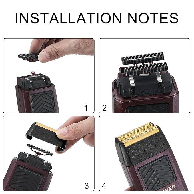 Professional Shaver Shaper Replacement Super Close Gold Foil and Cutter Bar Assembly, Super close Shaving for Professional Barbers and Stylists,Compatible with Wahl 5 Star Series Model 7043（Gold）