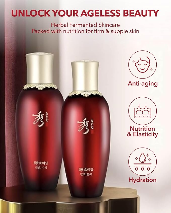 Sooryehan Hyobidam (Fermented Emulsion, 5.1fl oz) - Korean Skin Care. Moisturizing and Nourishing Facial Moisturizer by LG Beauty. Wild Ginseng.