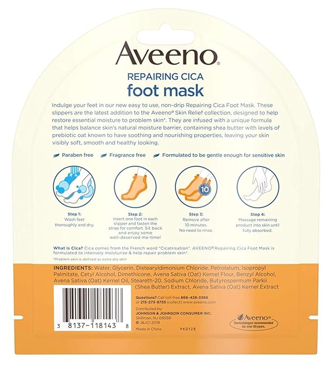 Aveeno Repairing Cica Foot Mask 3-Pack