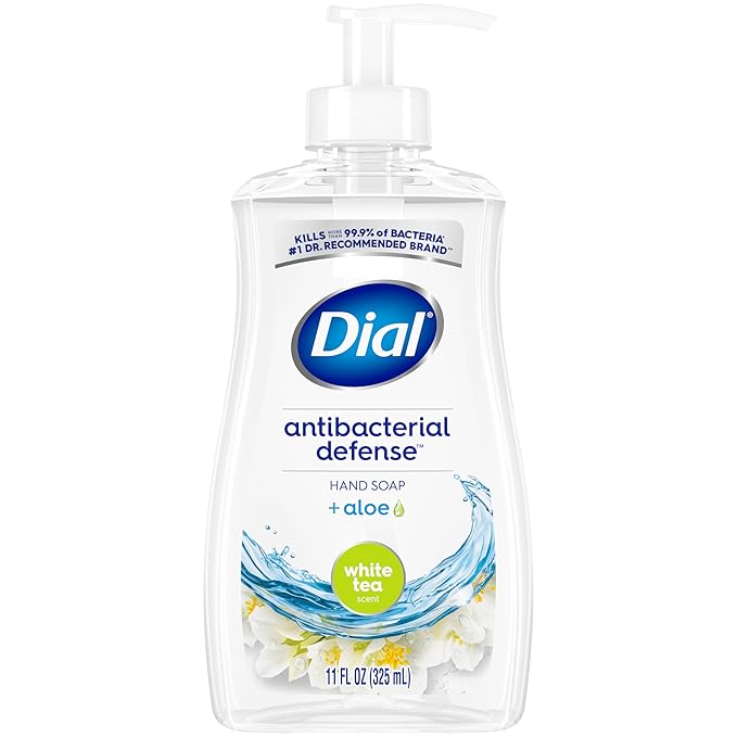 Dial Antibacterial Liquid Hand Soap, White Tea, 11 fl oz (Pack of 4)