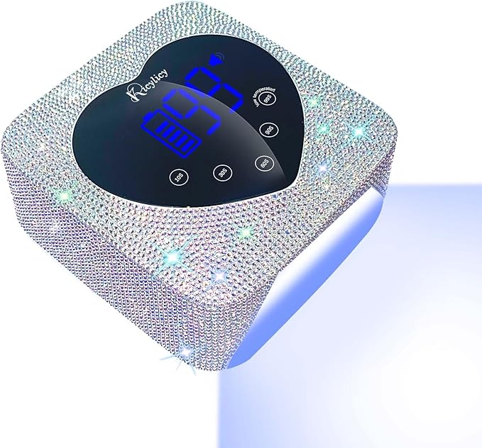 UV LED Nail Lamp for Nails, Kicylicy UV Nail Lamp 72W,Cordless UV Nail Lamp for Gel Polish, Rechargeable Diamond LED Nail Dryer with 5 Timer Settings, Touch Control&Auto Sensor for Salon&Home