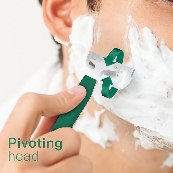 50 Pack 3 Blades Shave Razor kit in Bulk Pivoting Head with Protective Guard 15g Cream Individually Wrapped Paper Bag for Hotel,Airbnb, Homeless,Shelter Camping Travel On The Go