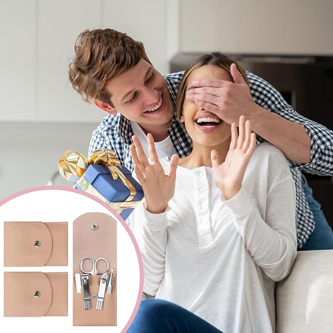 Manicure Set Bulk, Nail Clippers Kit Stainless Steel Fingernail Clippers Set, Sturdy Nail Tip Cutter Trimmers Professional Grooming Toenail Clippers Personal Pedicure Kits Gift Pink (12 Pack 7 in 1)