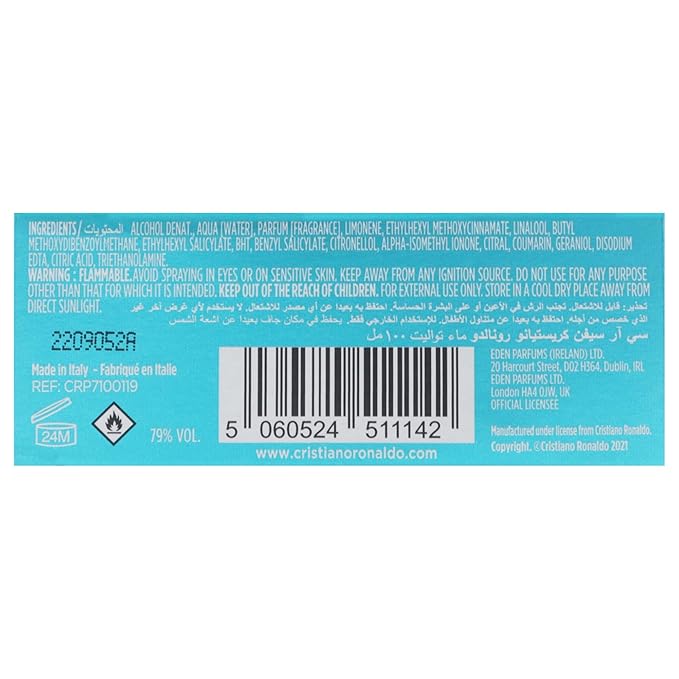 CR7 Origins Cristiano Ronaldo - With Pineapple Sorbet, Mandarin, and Patchouli for Men - 3.4 oz edt spray