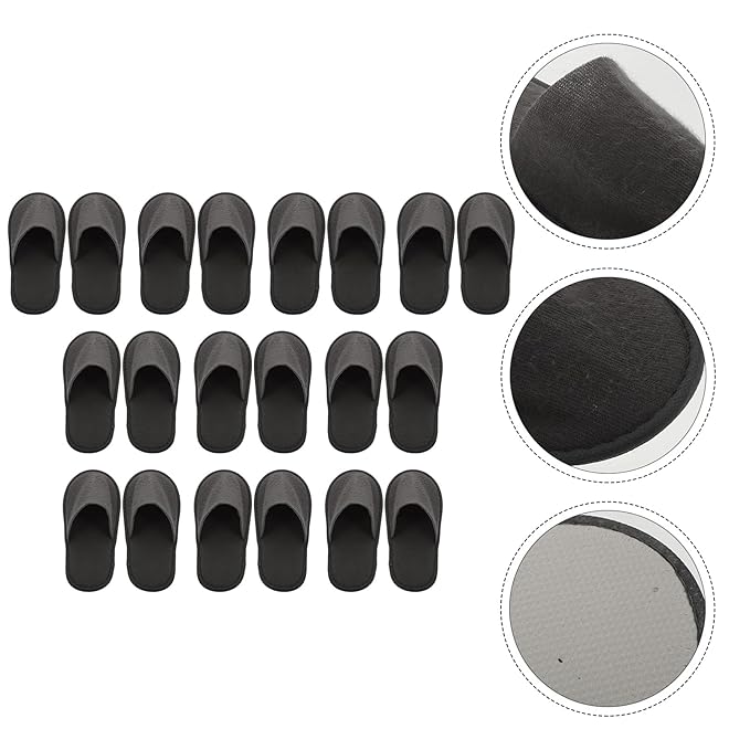 ARTIBETTER House Slippers 20Pcs Non-Slip Disposable Closed Toe Spa Indoor Hotel Travel Slippers