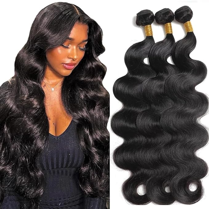 Cirvty 12A Human Hair Bundles 26 26 26 Inch Body Wave Bundles Human Hair Weave 3 Bundles Human Hair Deals Human Hair Weft Unprocessed Human Hair Bundles 100% Brazilian Human Hair Bundle Natural Black