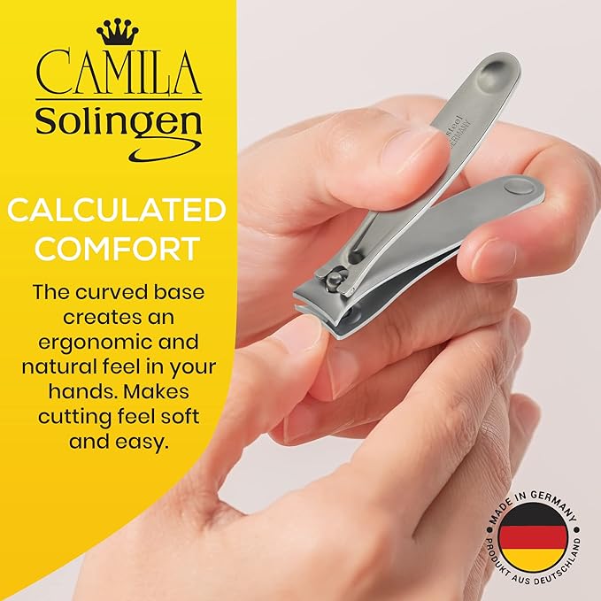 CS15 3" Fingernail Clipper and Toenail Clipper for Manicure and Pedicure - Professional Nail Clippers with Precision Super Sharp Blades - German Stainless Steel Cuticle Trimmer